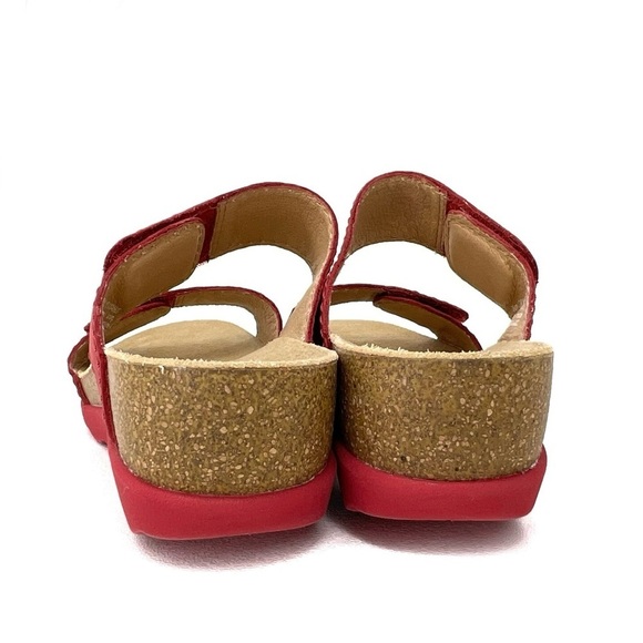 Dansko Maddie Double Strap Wedge Sandal Size 38 / 7.5-8 Nubuck Leather EUC - Picture 4 of 11